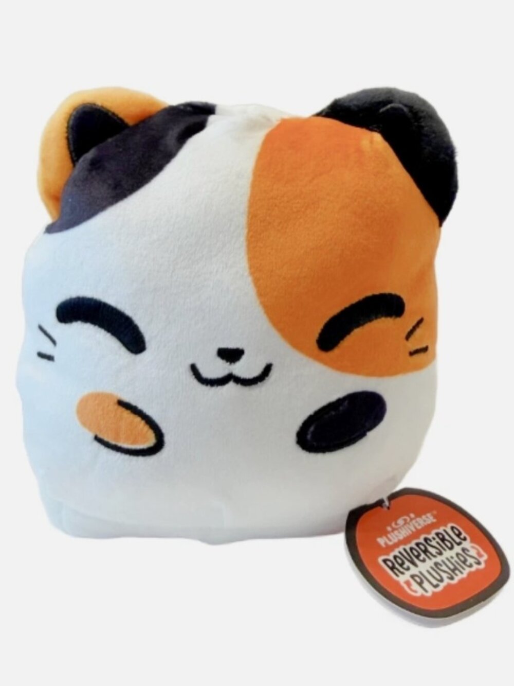 TeeTurtle Reversible Cat Plushie Cute Kawaii Calico Kitty Happy to Angry NWT